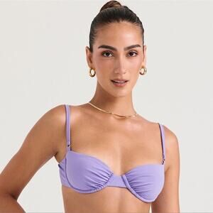 NWT House of CB Monaco Violet‎ Purple Underwire Bikini Top XL